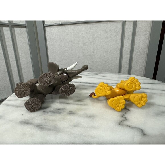 Vintage 1995 Fisher Price F-P Lion And Elephant Animal Poseable Figures - Picture 7 of 10